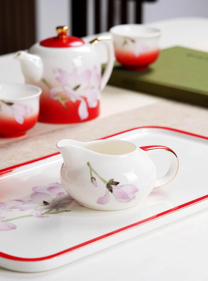 Magnolia at Sunset Hand-Painted Tea Set — view 3